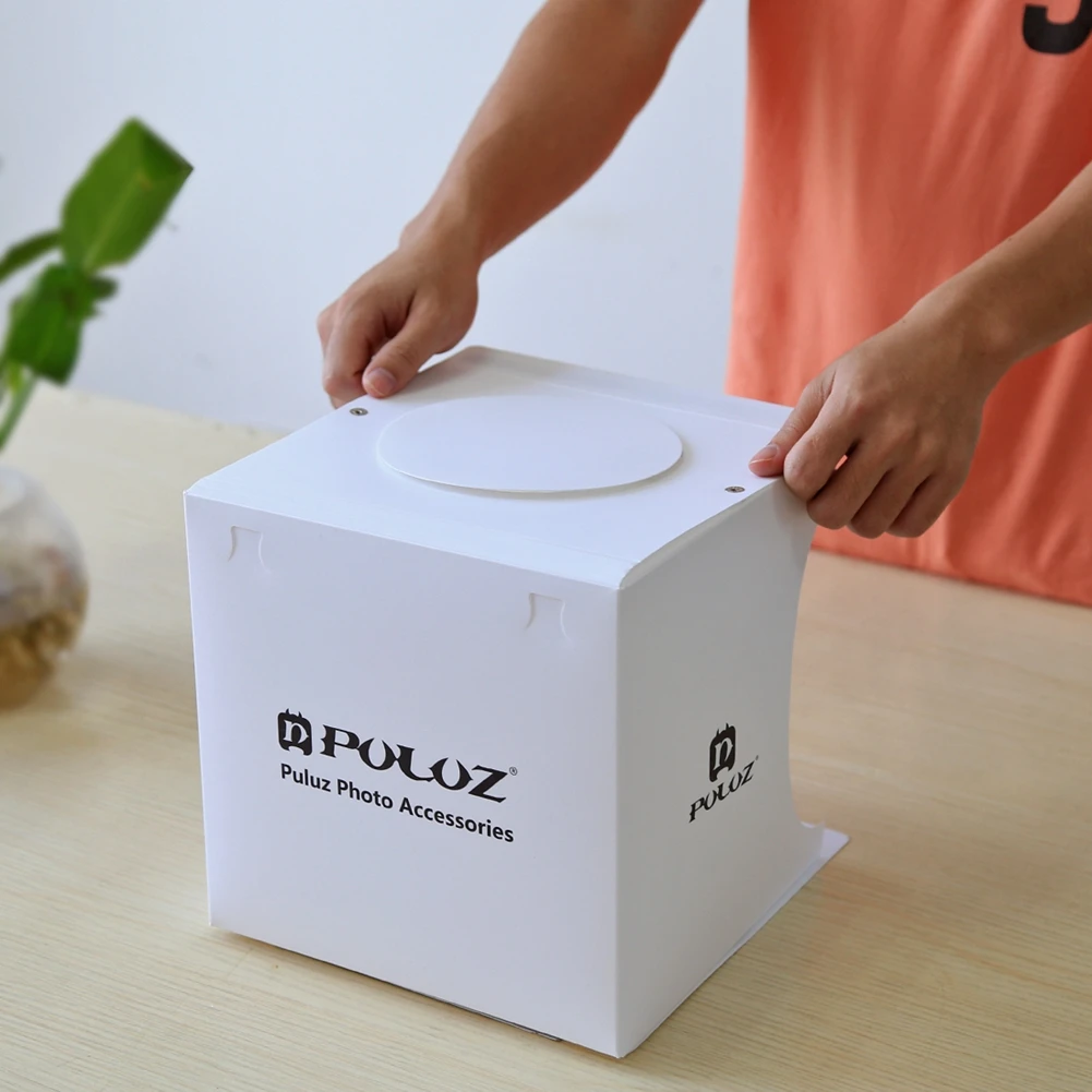 PULUZ лайтбокс студия диффузная мягкая фото коробка два светодиодный портативный