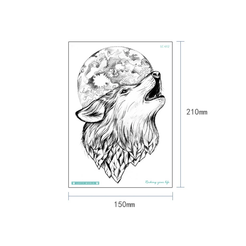 

temporary tattoo wolf black birds animals wolf tattoo designs big fake tatoo temporary stickers bikini sexy decal girls beach