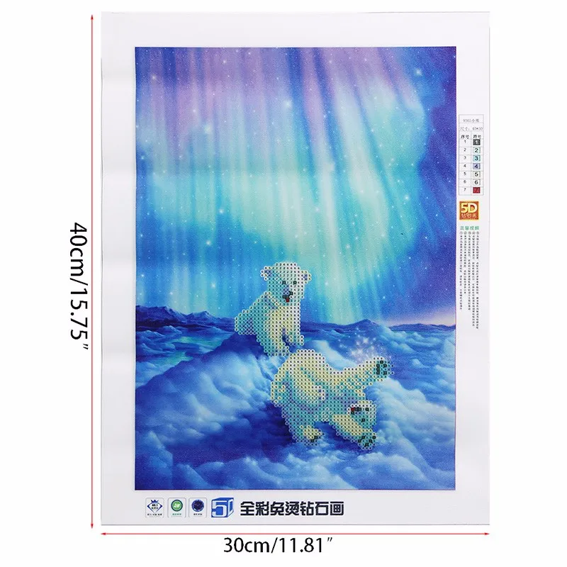 % Hot Diamond painting Northern Baby polar bear DIY 5D crystal Rhinestone mosaic Cross Stitch Embroidery Kits Needlework | Дом и сад