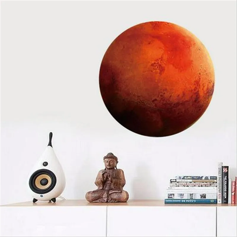 Mars Стены стикеры девять планет светящиеся наклейки гостиных студий s планета съемный флуоресцентный s декор комнаты - Цвет: Mars
