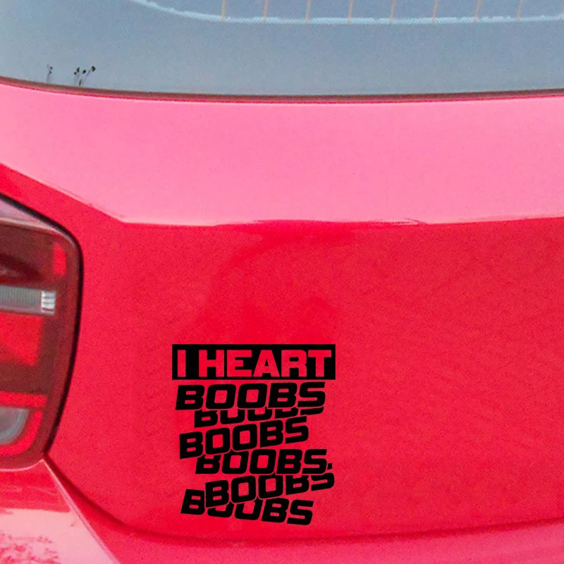 I Heart наклейка &quotсиськи&quot забавная на заднюю панель автомобиля с надписью Love obs