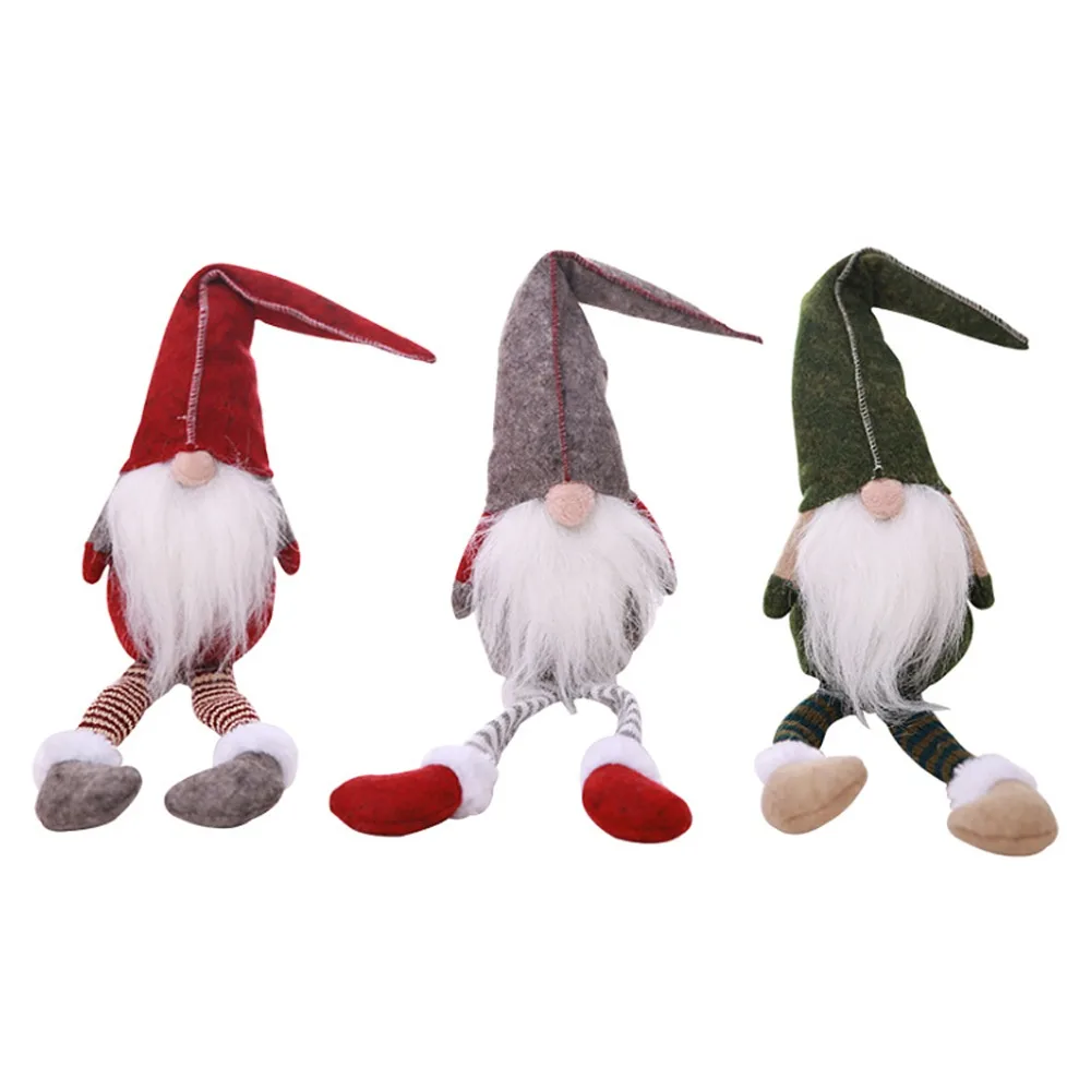 1 шт. Рождественская Кукла Санта Клаус игрушка Длинная нога сидящий гном