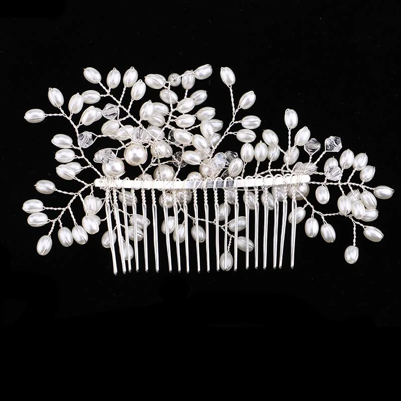 FORSEVEN жемчужный кристалл проволока расчески для волос головной убор невесты
