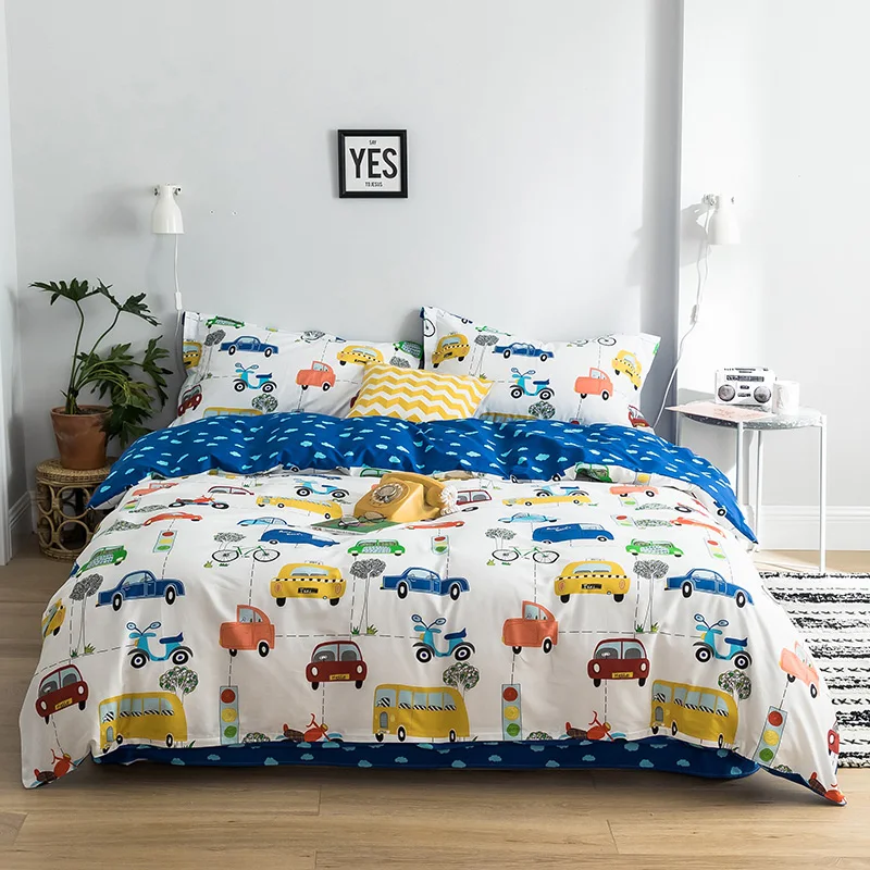 

Cartoon Kids Bedding Sets Single Twin King Size For boy Child Duvet Cover Set Sheet Set Pillowcase Bed Linen140*200 Cotton #sw