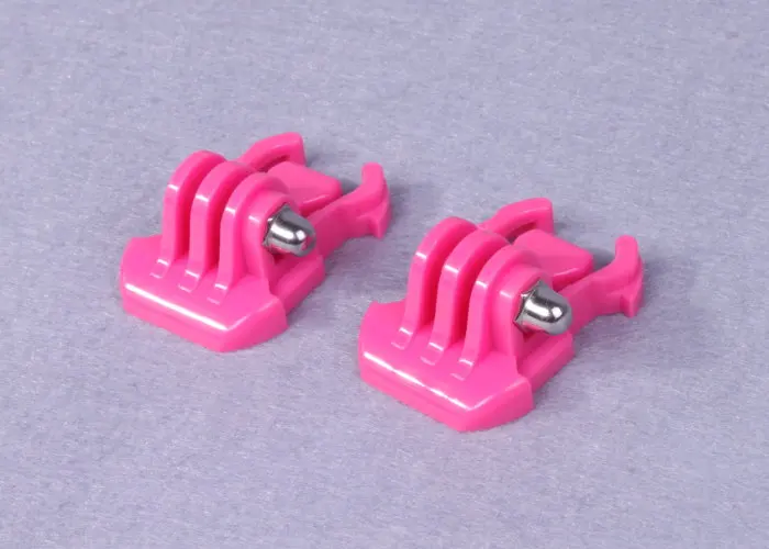 

F06708 2Pcs Quick-Release Flat Surface Buckle Mount Plastic QD Basic Clip Pink for Gopro Camera