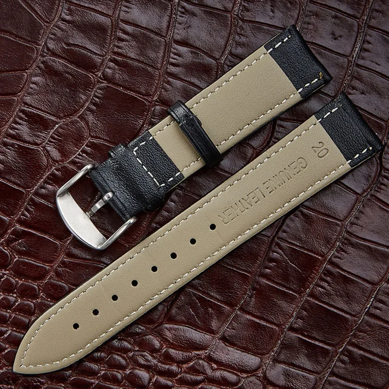 

12 14 16 18 20 22 24mm High-end Retro 100% Calf Leather Watch band Watch Strap with Genuine Leather Straps