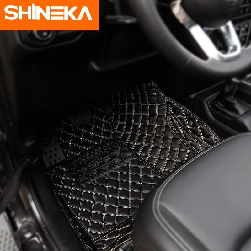 Напольные коврики SHINEKA для Jeep Wrangler JL 2018-2021 кожаные автомобильные Роскошные
