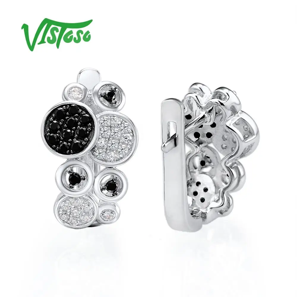 VISTOSO 925 пробы серебряная шпилька серьги ювелирные изделия для Для женщин круглый