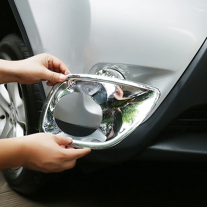 

For Toyota RAV4 accessories 2014 2015 ABS Chrome Car front fog lamp Decoration frame sticker Cover Trim car styling 2pcs