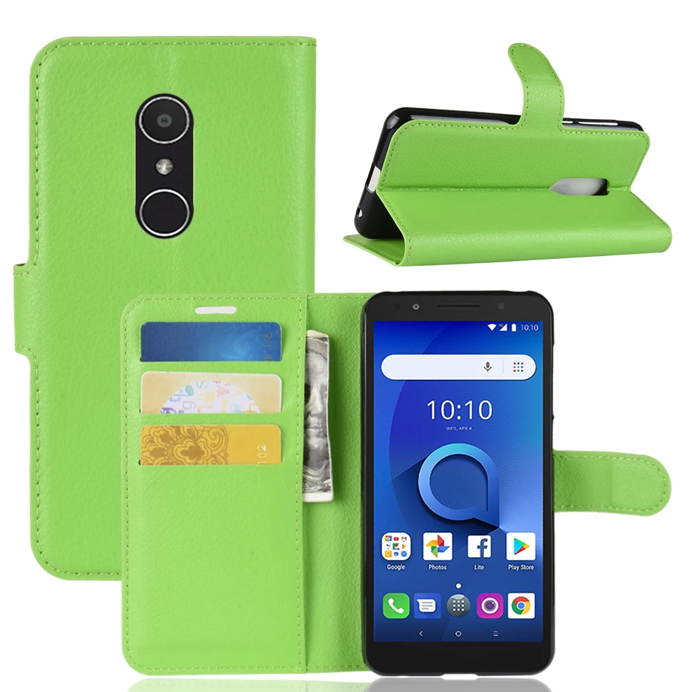Роскошный кожаный чехол книжка baisxst для Alcatel 1X с подставкой телефона