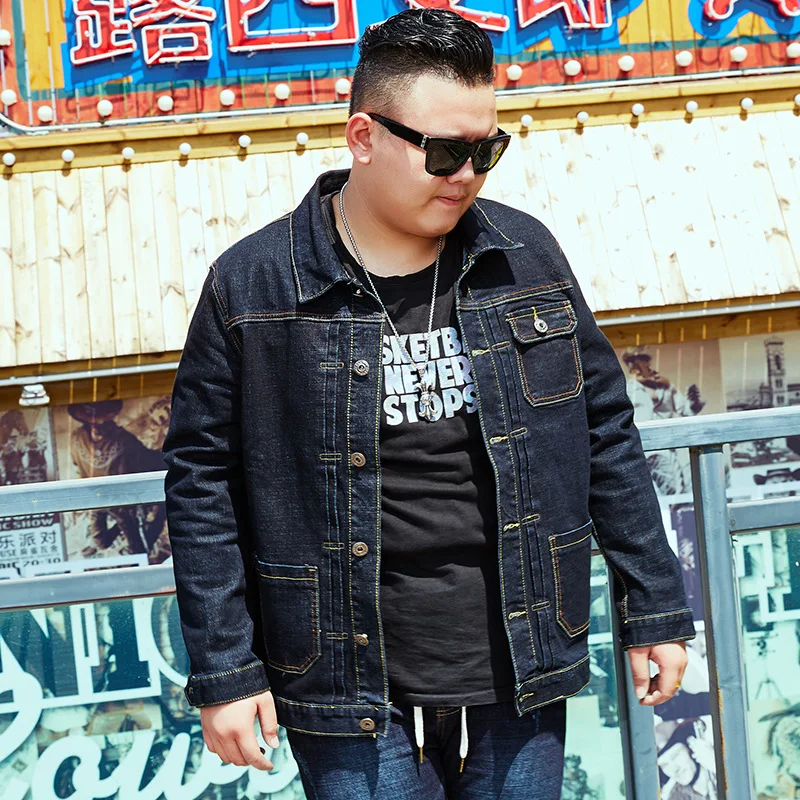 2018 мужские джинсовые куртки для мужчин Черная куртка с воротником свободная и