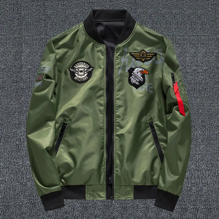 Army Green Jacket Мужская куртка-бомбер, повседневные летные куртки, мужская верхняя одежда с обеих сторон, износостойкое мужское пальто, chaqueta bomber hombre, большой размер 6XL, ZA232 - Цвет: Army Green Jacket