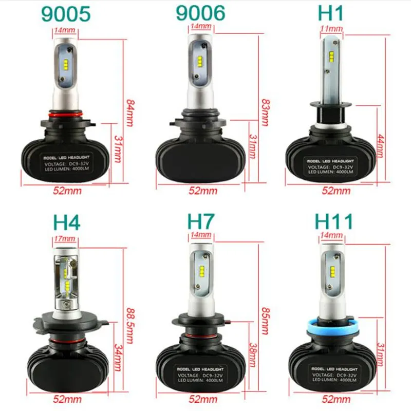 Автомобильный светодиодный фонарь H1 H3 HB3 880 9007 9004 9005 9006 H4 H7 H11 H8|Передние LED-фары для