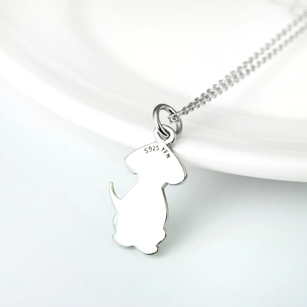 Подвеска для щенка из серебра 925 пробы модное женское ожерелье в виде милых