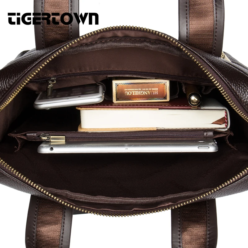 Мужская сумка мессенджер TIGERTOWN из 100% натуральной воловьей кожи на плечо для