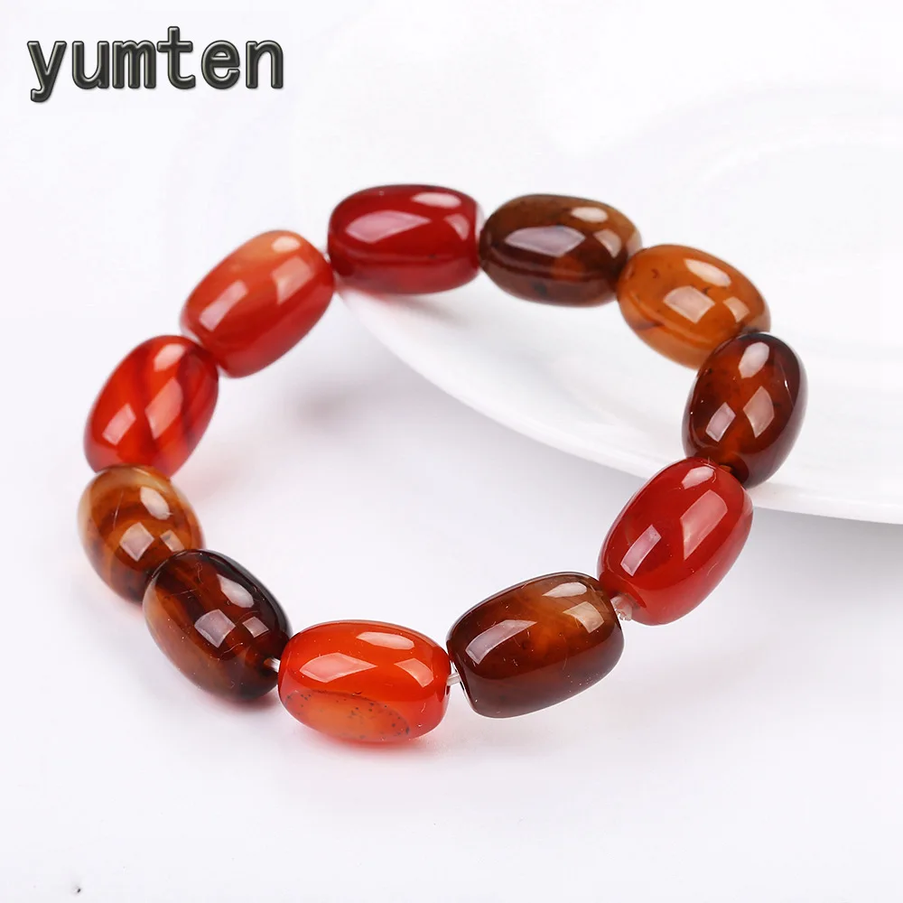 Мужской браслет с натуральным красным агатом из Dendy Bucket Beads Натяжной Tiff Трендовое