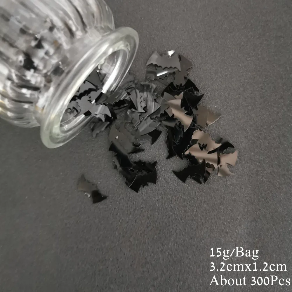 Black Bats 15 г Кошка Собака конфетти паук летучая мышь блестки DIY животные тема вечерние конфетти на стол Хэллоуин Черный кот конфетти вечерние принадлежности - Цвет: Black Bats