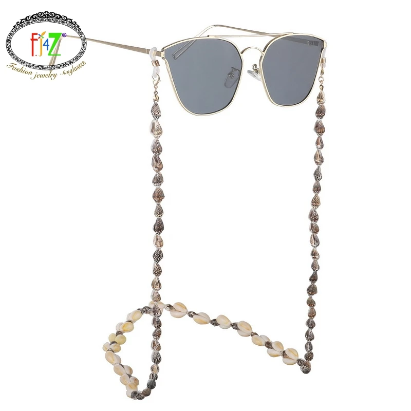 

F.J4Z Hot Mask Chain Holder Women Glasses Chains Nature Seashell Sunglasses Straps Cowrie Eyewear Holder Sun Glasses Accessories