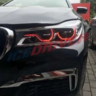 Светодиодные дневные ходовые огни Icedriver, для BMW 7 серии ангельские глазки, ДХО, RGB, многоцветные, красные, синие, демонические глазные лампы 2016 -2019