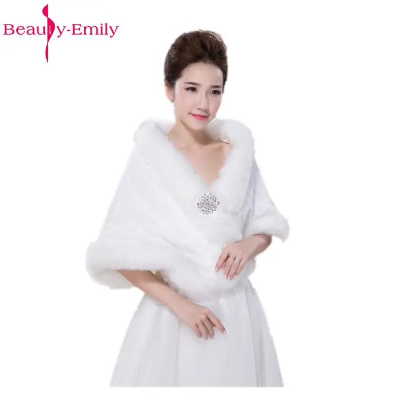 Женская зимняя Свадебная шаль для невесты Высококачественная белая меховая