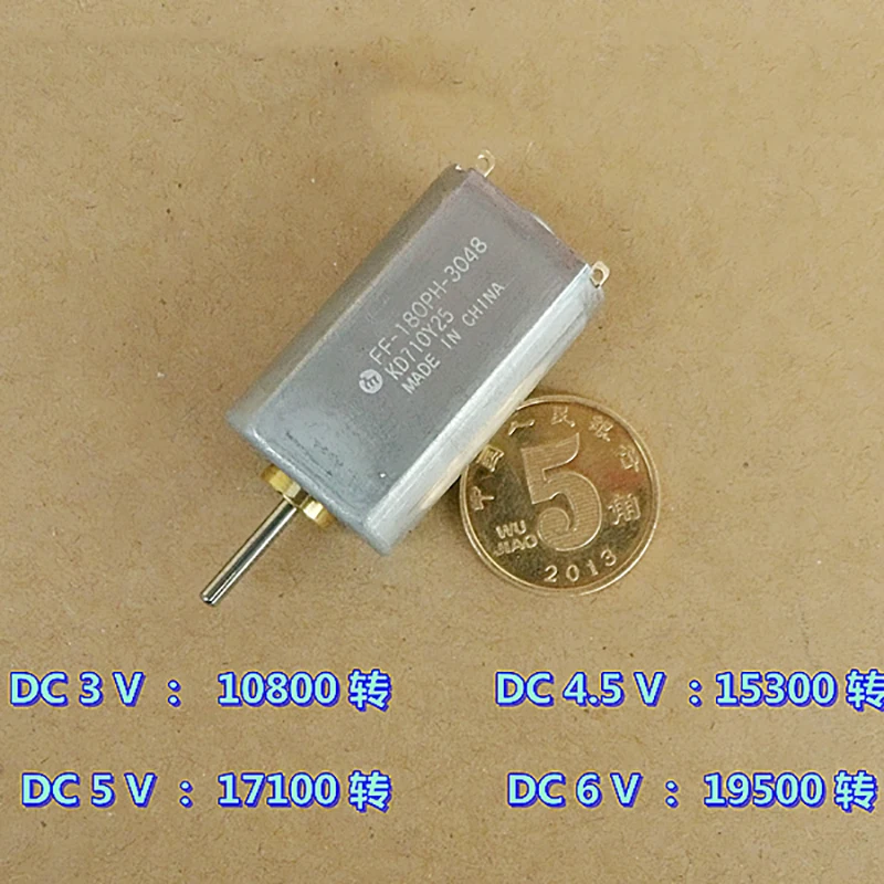 Mabuchi FF-180PH-3048 двигатель постоянного тока 3 в 5 в 6 в 19500 об./мин высокоскоростной микро драгоценный металл щетка 13 мм длинный вал для игрушки хобби модель