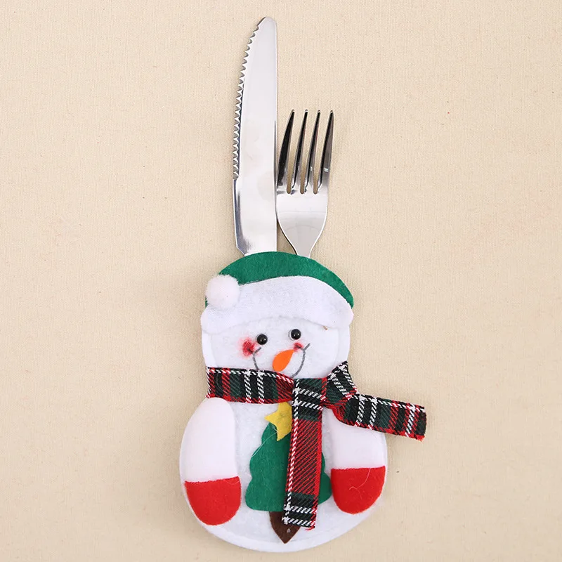 6Pcs 2019 Christmas Decorations For Home Table Dinner Decor Cute Cutlery Suit Knifes Folks Bag Holder Pockets Xmas New Year | Дом и сад