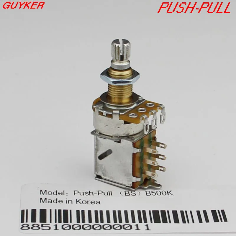 B500K Альфа медный вал PUSH-PULL переключатель для гитары басовые потенциометры регулятор громкости и тона A250K B250K A500K B500K - Цвет: B500K