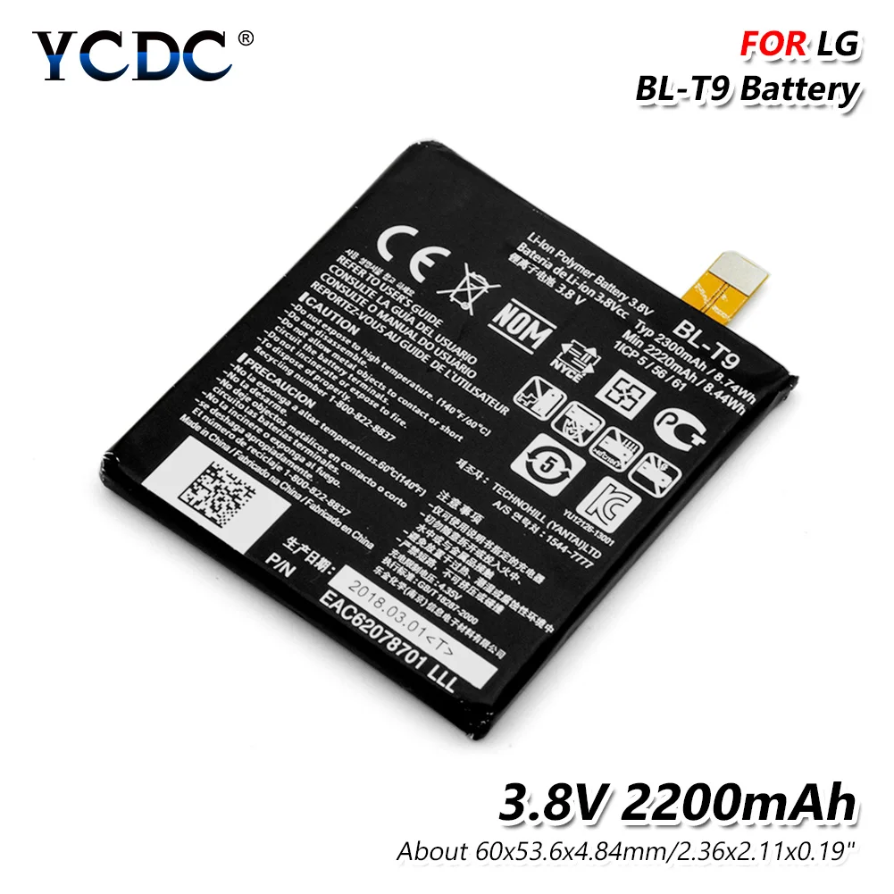 YCDC BL-T9 3,8 V 2220mAh BLT9 BL T9 Nexus 5 D821 D820 литиевая аккумуляторная батарея для LG Optimus G Pro E980 Google
