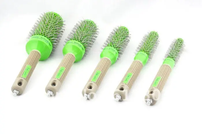 Керамические щетка для волос профессиональная зеленые волосы отверстие щетки