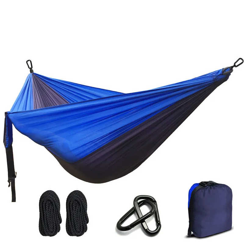 Royalblue and Blue 2 гамак кемпинг выживания сад охота Отдых Путешествия двойной человек Портативный парашют гамаки - Цвет: Royalblue and Blue