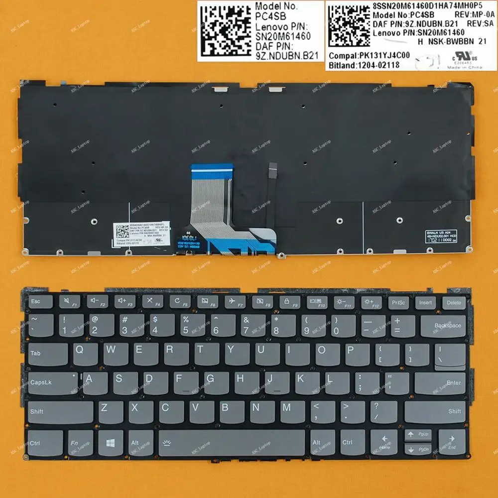 Новая клавиатура US QWERTY для Lenovo 320 13 320s 13ikb 320S 13IKB U D ноутбука с подсветкой без