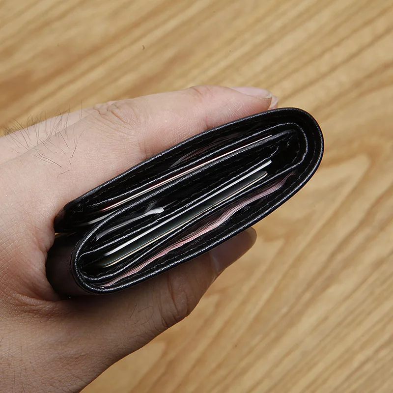 Мужской кожаный маленький кошелек LANSPACE итальянский мини-кошелек тройного