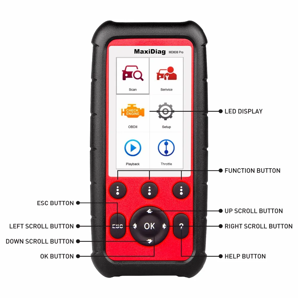 Autel Maxidiag MD808 PRO OBD2 OBD Полный система автомобиля diagnsotic инструмент поддержки BMS/масло