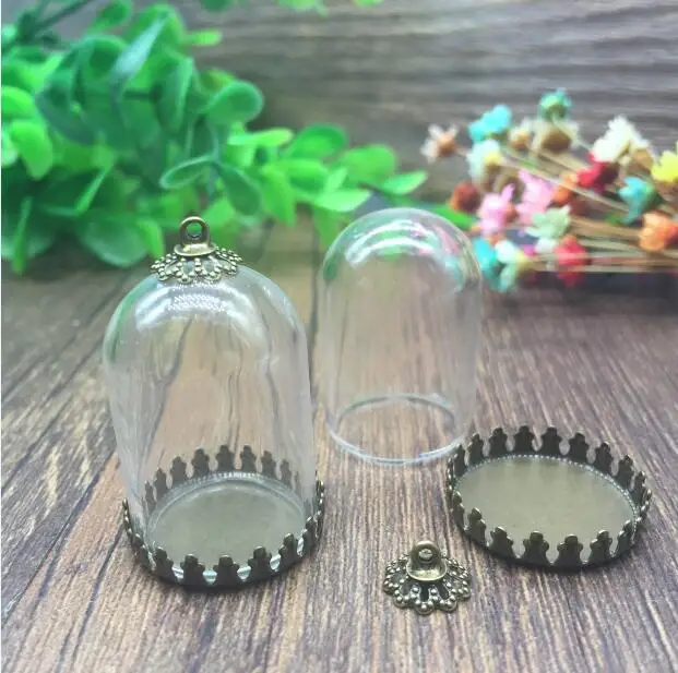 5 компл./лот форма трубки 30*20 мм стеклянный глобус бронзового цвета маленькая