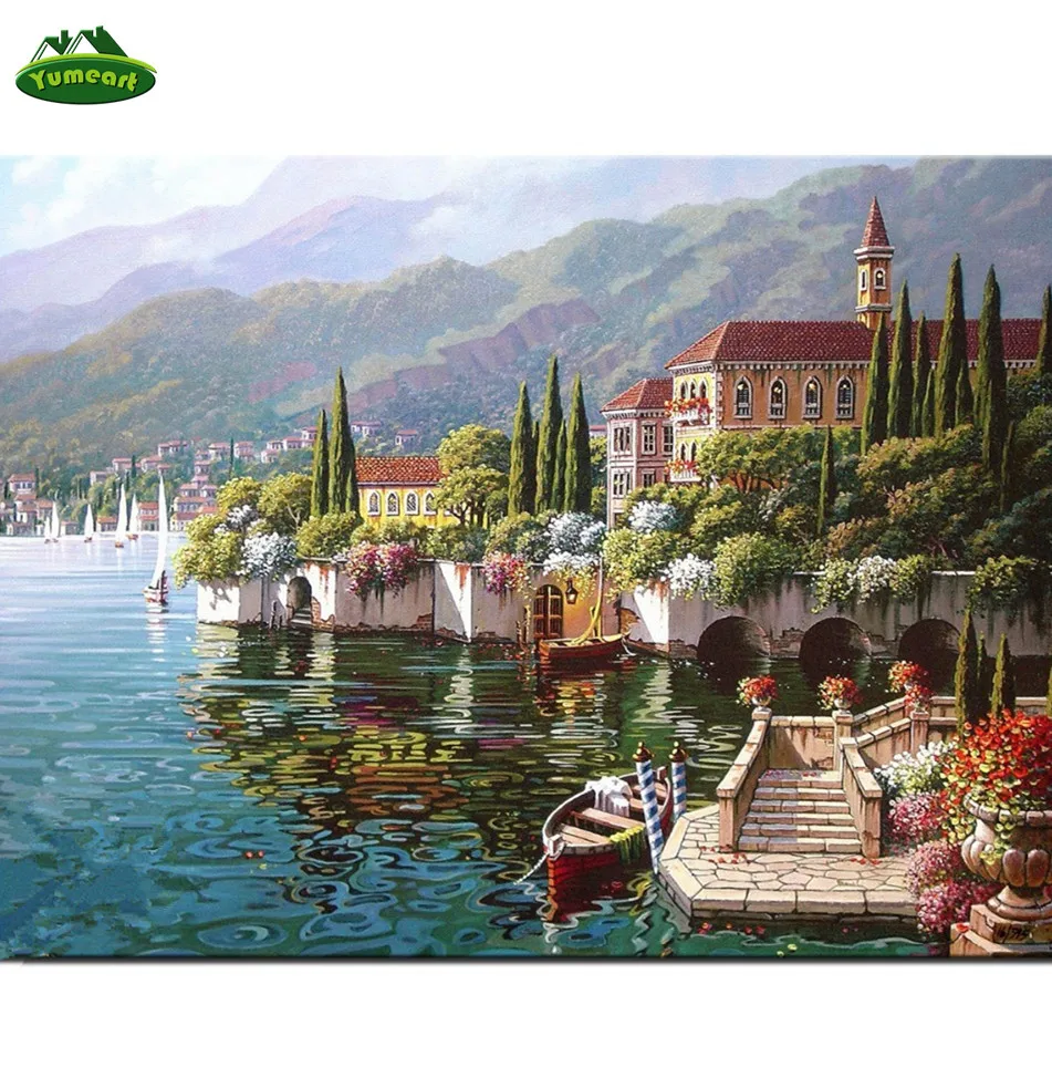 Новинка полная Алмазная вышивка ручной работы Рукоделие варенны на озере Como
