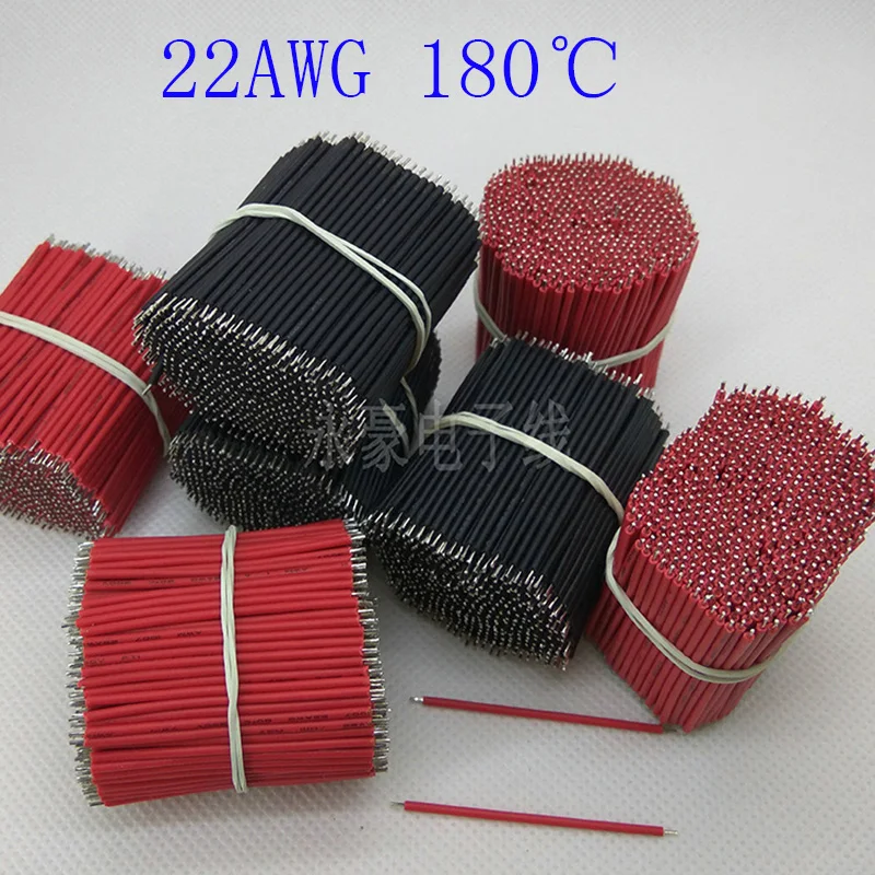 1000 шт 150 мм 180 градусов 3239 * 22AWG красный и черный с оловянной проволокой DIY панельный