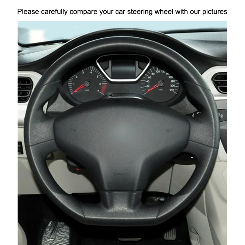 Hand-stitched Black PU Artificial Leather Car Steering Wheel Covers Wrap for Citroen Elysee C-Elysee 2014 New Peugeot 301 | Автомобили и