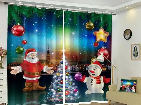 3d curtain 5 Роскошные Рождественские 3D шторы для гостиной спальни дома декоративные rideaux cortinas salon gordijnen firany na okno - Цвет: 3d curtain 5