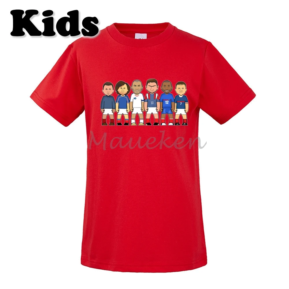 Детская футболка с рисунком из мультфильма Зинедин Зидан Eric Cantona Thierry Henry Michel Platini
