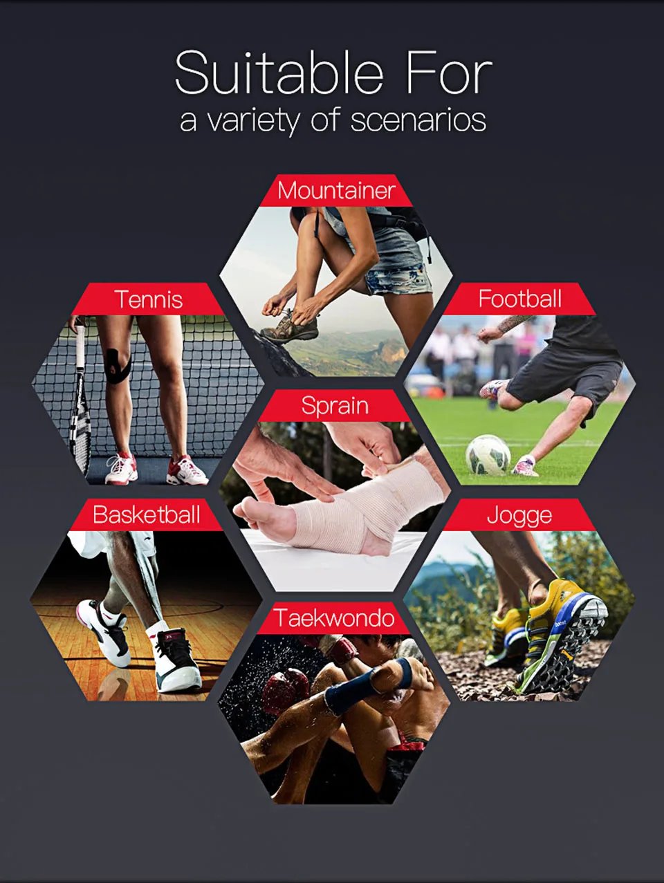 GOBYGO 1PCS Sports Ankle Support Elastic Ankle Brace Guard Foot Protector Basketball Football Taekwondo Ankle Protection