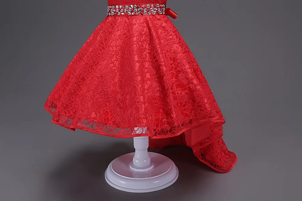 Children European Blue Beige Wine Red Girls Party Dress Pearl Flower Girl Wedding Formal Dresses Real Image | Детская одежда и