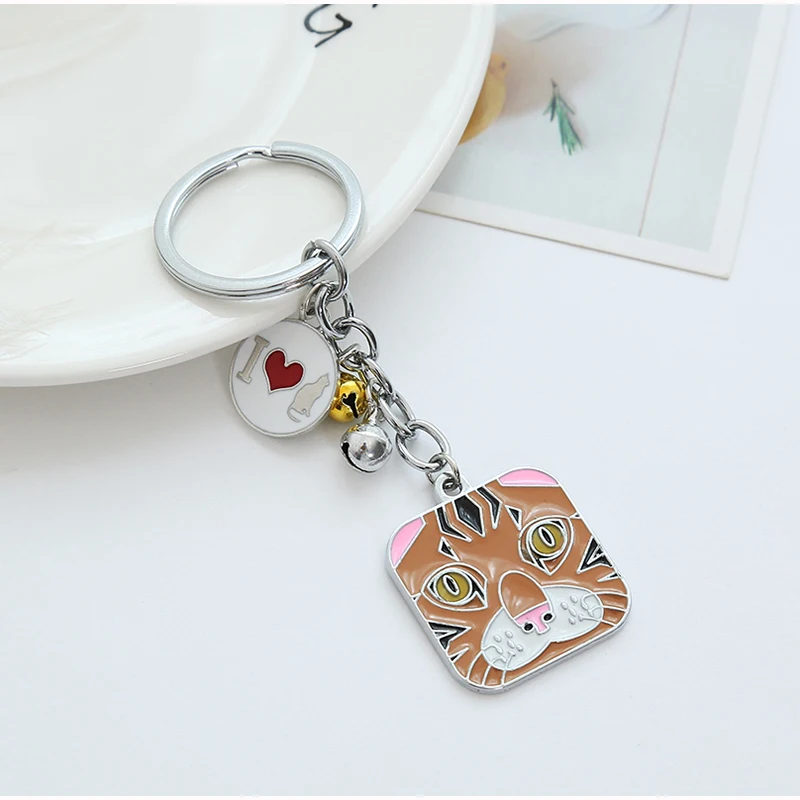 Брелок для ключей с котом и машинкой модная сумка пар животными подарок на день