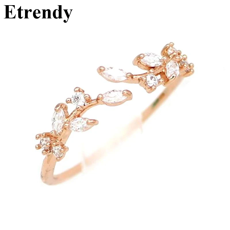 Кольца с листьями из горного хрусталя для женщин новое классическое модное