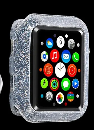 silver Watch Case Силиконовый браслет для Apple Watch 4, 3, 2, золотистый ремешок для iWatch, чехол, ремешок для Apple Watch, 42 мм, 44 мм, 38 мм, 40 мм, чехол - Цвет ремешка: silver Watch Case