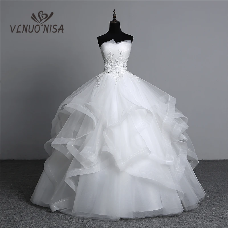 Fashion Classic Real Photo Appliques Vintage White Pearls Wedding Dresses 2022 Vestidos De Noiva Bridal Gown Plus Size Strapless