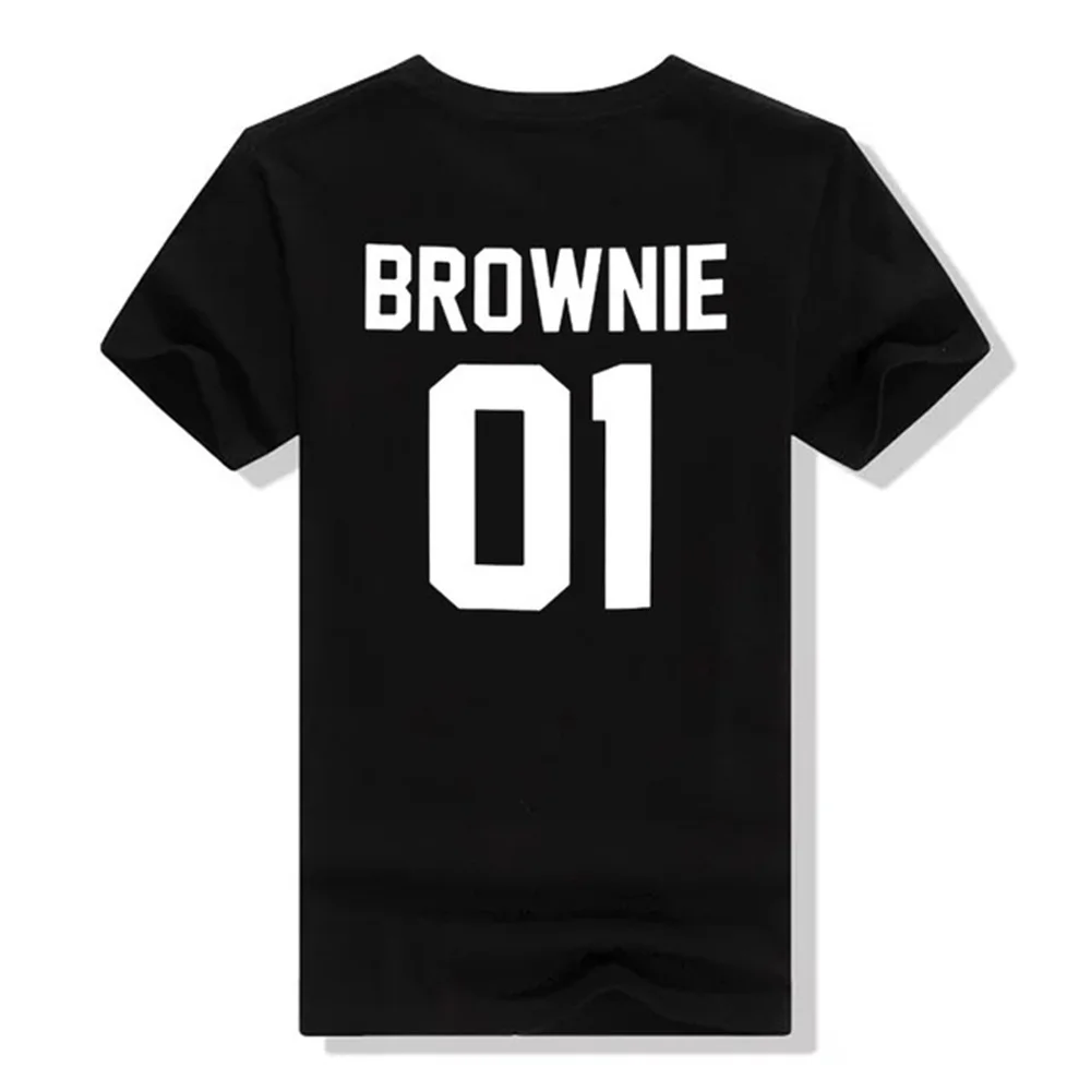 Сестра Футболка женская Blondie01 Brownie01 с принтом короткий рукав летняя обувь из