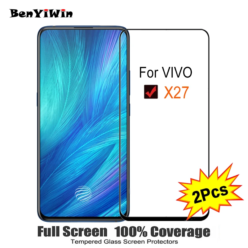 Закаленное стекло с полным покрытием экрана для VIVO X27 6 39 дюйма 2 шт.|Защитные