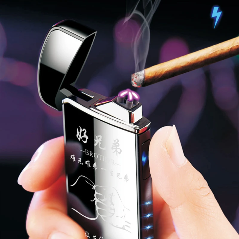 Двойная дуговая электронная USB Зажигалка сенсорная Индукционная перезаряжаемая