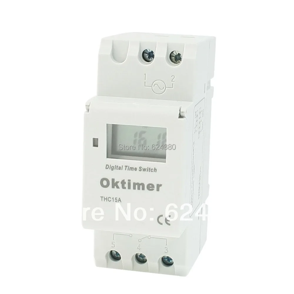 AC110V DC12V DC24V AC 220V 16A 35 мм din рейка LCD Мощность Еженедельный цифровой программируемый