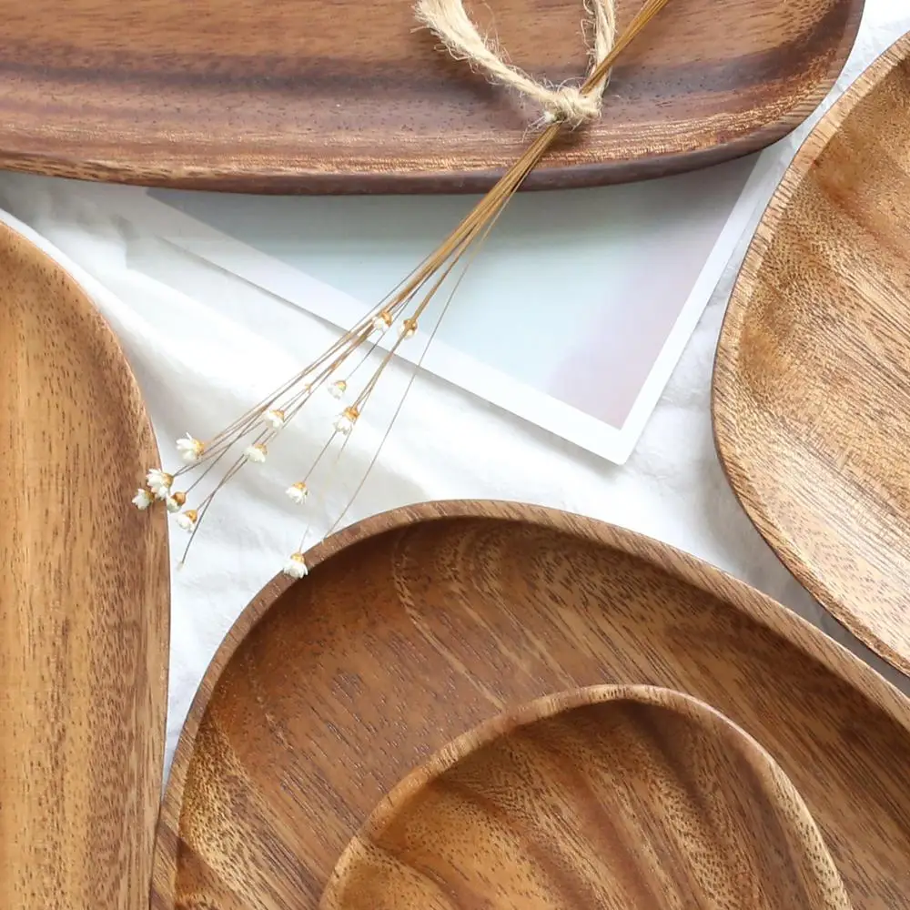 Украшение дома деревянные пластины лотки фруктов блюдо тарелка Чай хранения